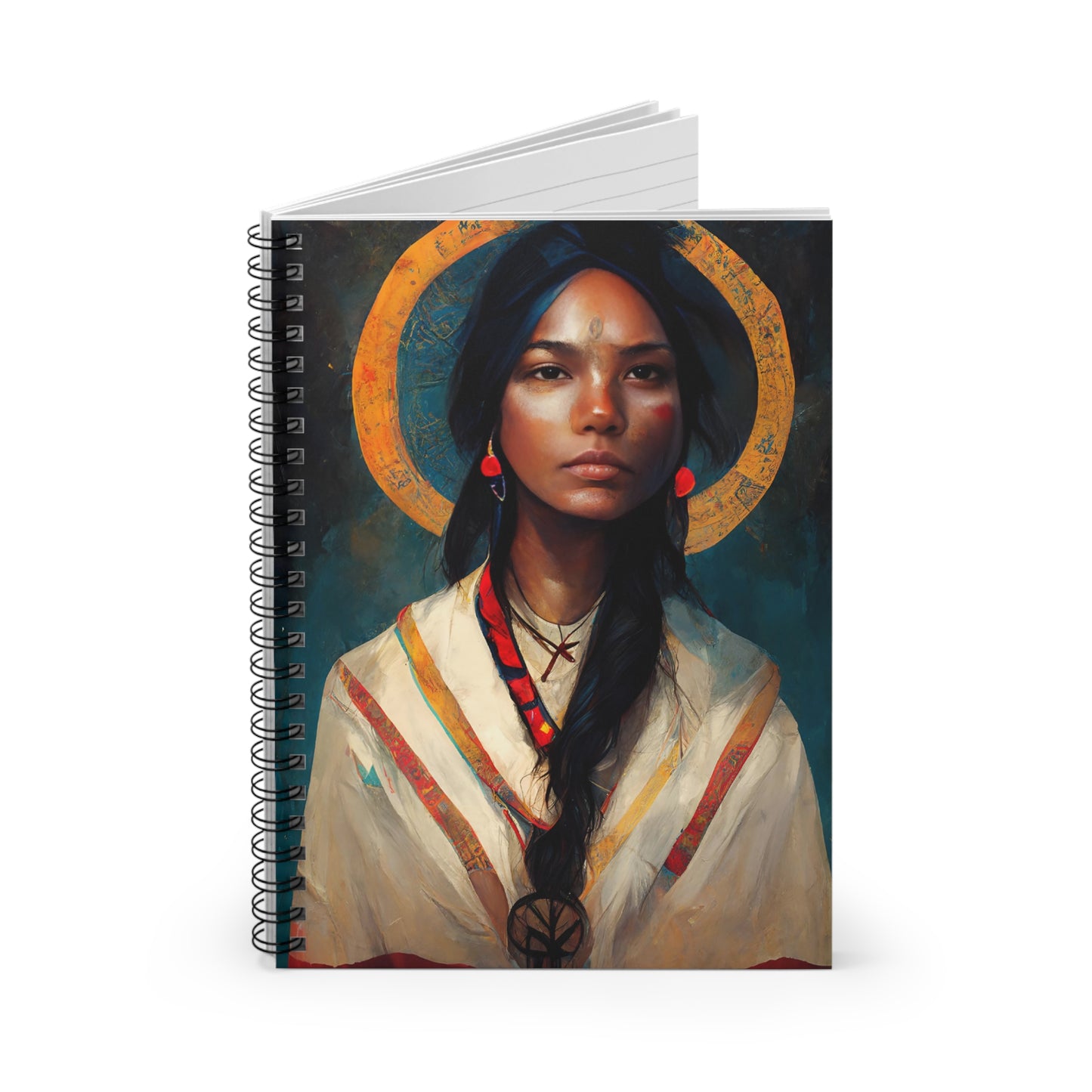 Saint Kateri Tekakwitha Journal - Sanctified Souls Art - Religious Based Notebook - Spiral Notebook - Ruled Line
