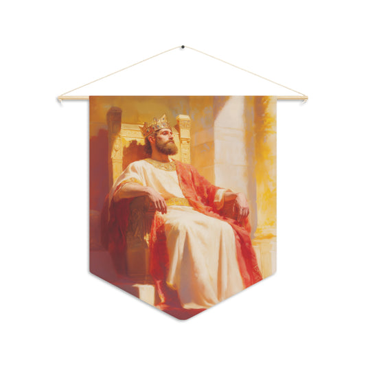 King Solomon: Keeper of God's Understanding - The Holy Grail Wall Banner / Wall Hanging - Christian Art - Prayer room - 18" x 21"