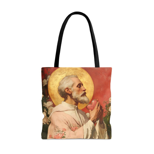 Saint Valentine - Tote Bag - Large Medium Small Faith Art Bag - Bible Study Faith Purse - Double Sided Prayer Tote
