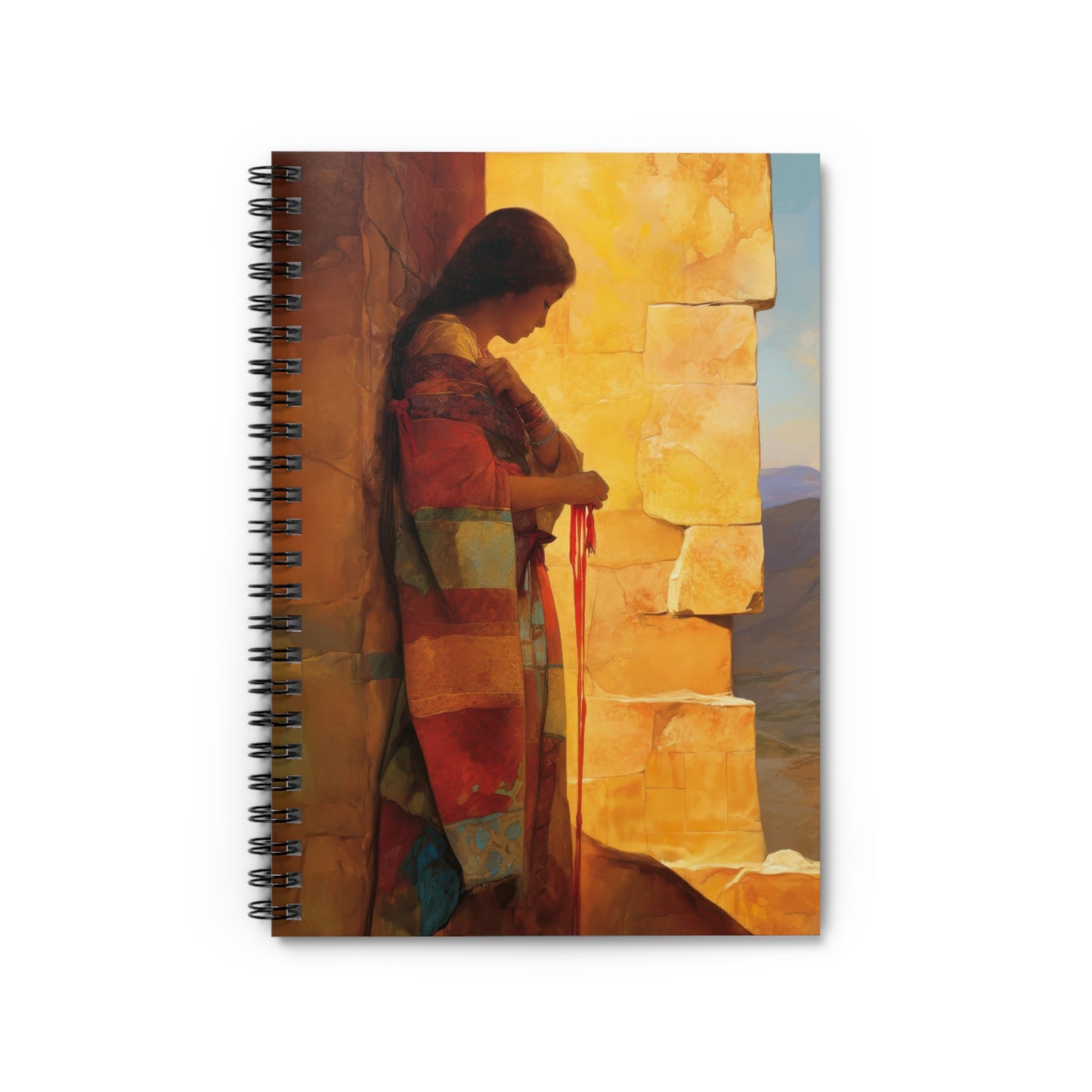 A Thread Through the Line of Christ - Rahab - Sanctified Souls Art - Religious Based Notebook - Spiral Notebook - Ruled Line