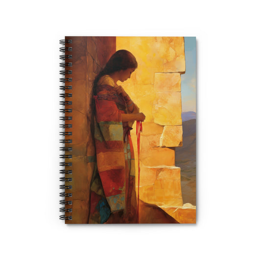 A Thread Through the Line of Christ - Rahab - Sanctified Souls Art - Religious Based Notebook - Spiral Notebook - Ruled Line