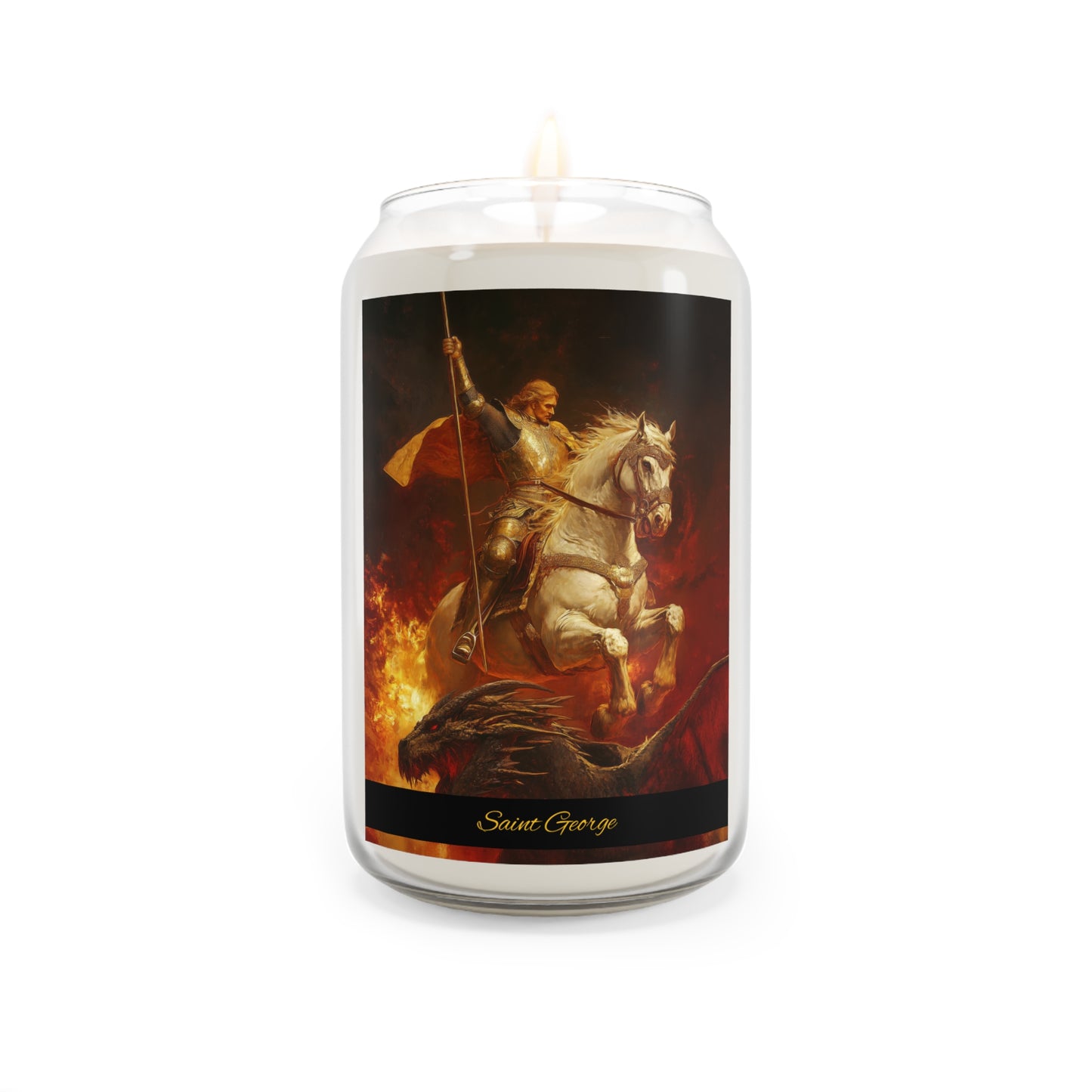 Saint George - Scented Prayer Candle, 13.75oz -  Candle - Catholic Art - prayer room Scented Candle - Religious Saint