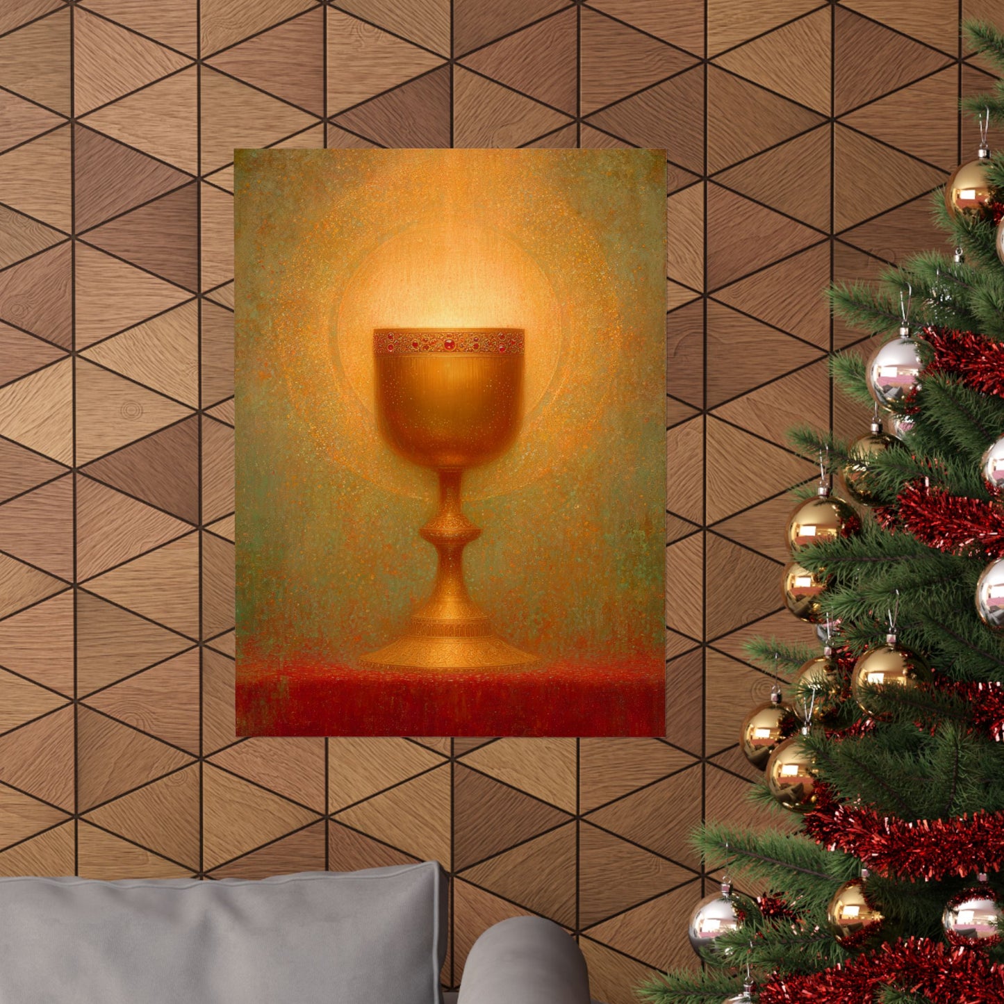 Chalice of the Lamb, Light of the World - The Holy Grail - Sanctified Souls Print - Multiple Sizes - Premium Matte Vertical Posters