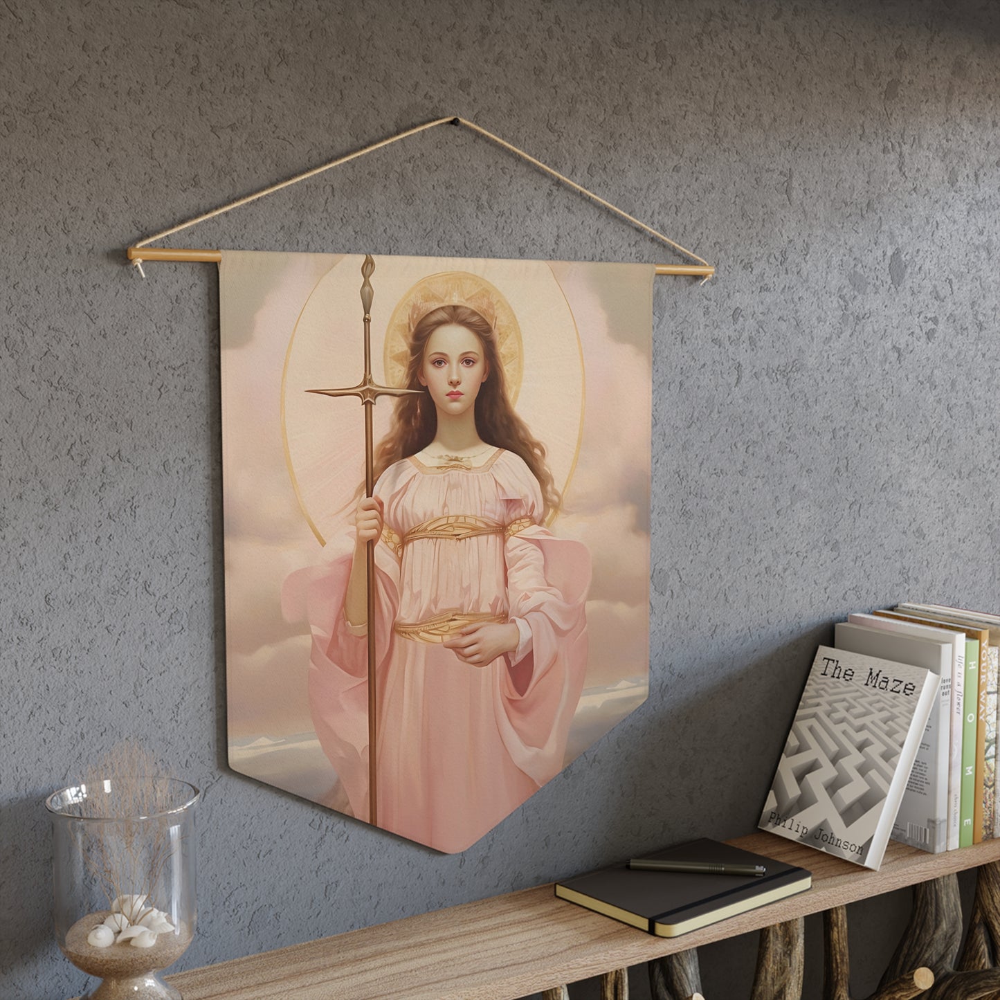 Saint Philomena Wall Banner / Wall Hanging - Catholic Home Art - Religious Large Art Print - 18" x 21"