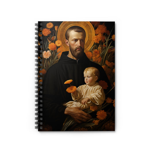 Saint Cajetan Journal - Sanctified Souls Art - Religious Based Notebook - Spiral Notebook - Ruled Line