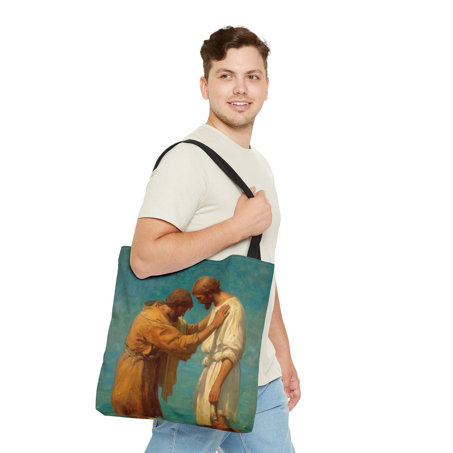 Saint John the Baptist, Servant of the Dawn - Tote Bag - Large Medium Small Faith Art Bag - Catholic Faith Purse - Double Sided