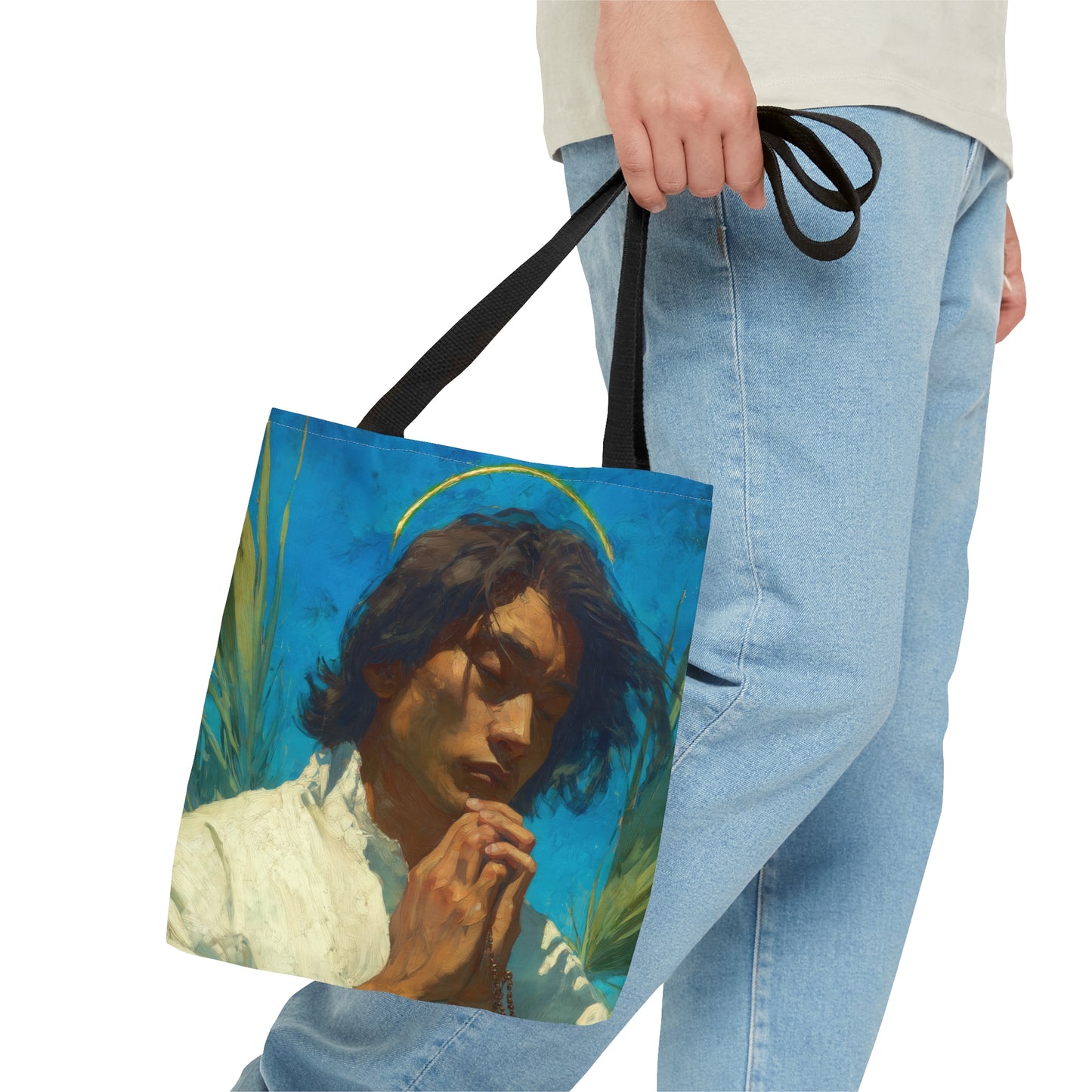 Saint Lorenzo Ruiz - Tote Bag - Large Medium Small Faith Art Bag - Bible Study Faith Purse - Double Sided Prayer Tote