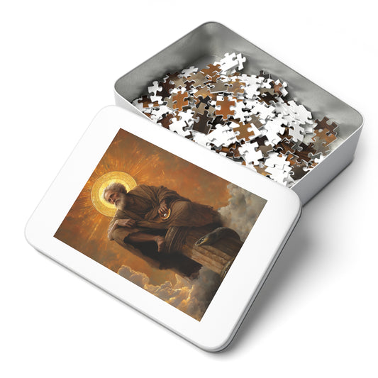 Saint Simeon Stylites - Puzzle and Keepsake Tin - Religious (30, 110, 252, 500,1000) - Religious Puzzle - Gifts for Catholic Families