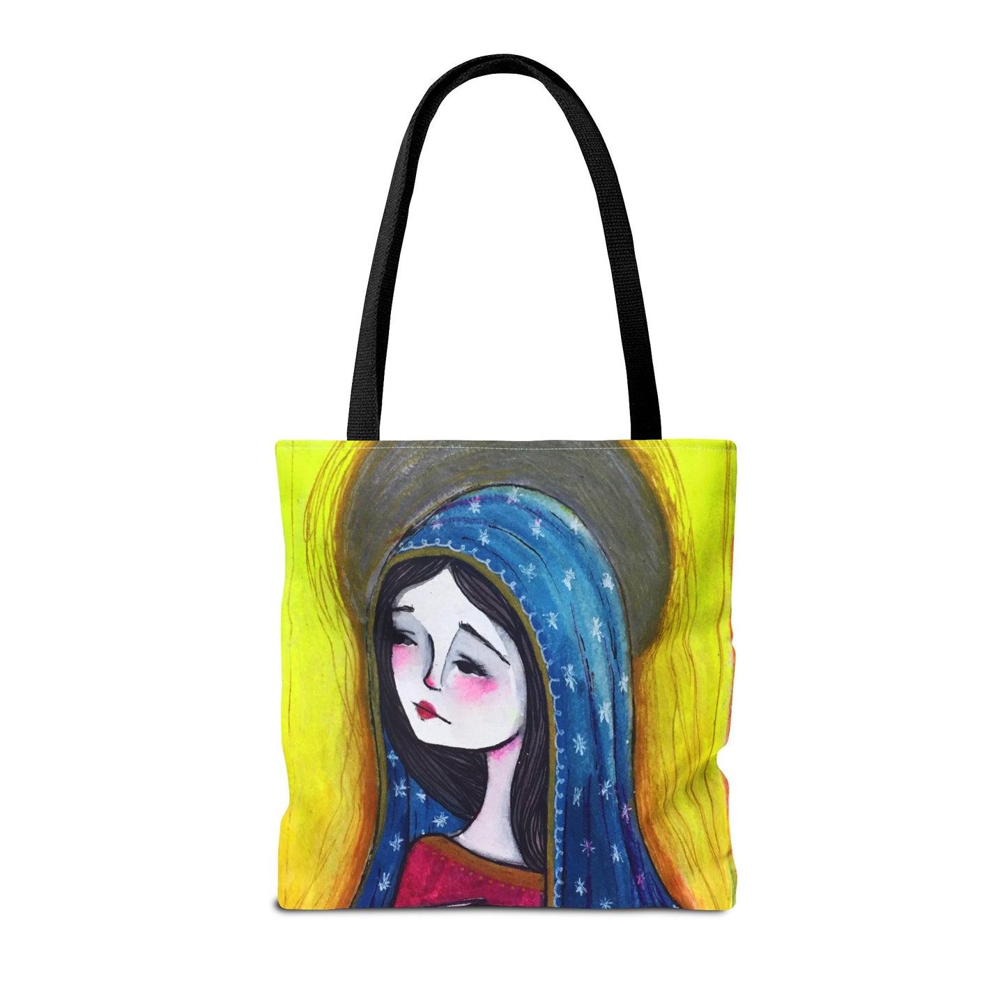 Our Lady of Guadalupe Tote - Hand-Drawn Catholic Art - Prayer Bag | Marian Devotional Tote | Sanctified Solocosmo Religious Tote