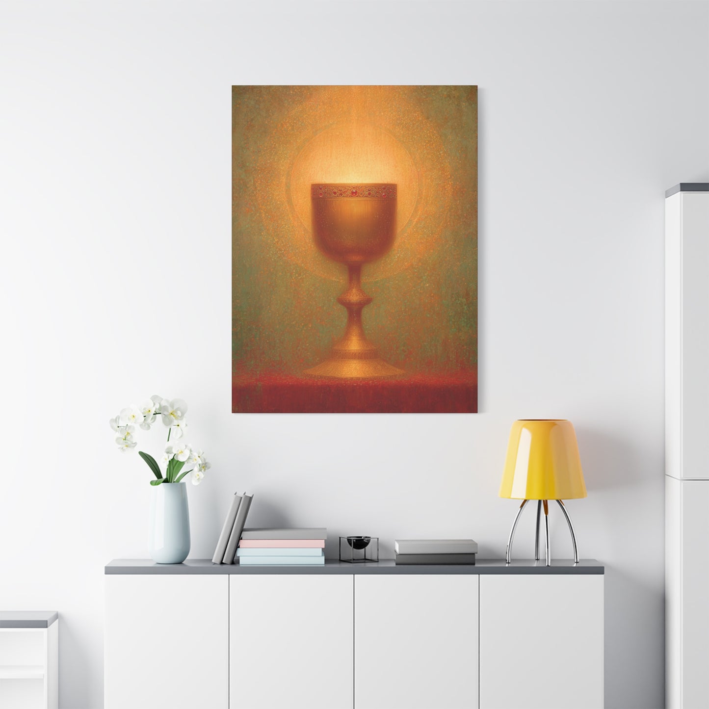 Chalice of the Lamb, Light of the World - The Holy Grail - Gallery Wrapped Canvas - Print - Religious Art for your Home - Catholic Art