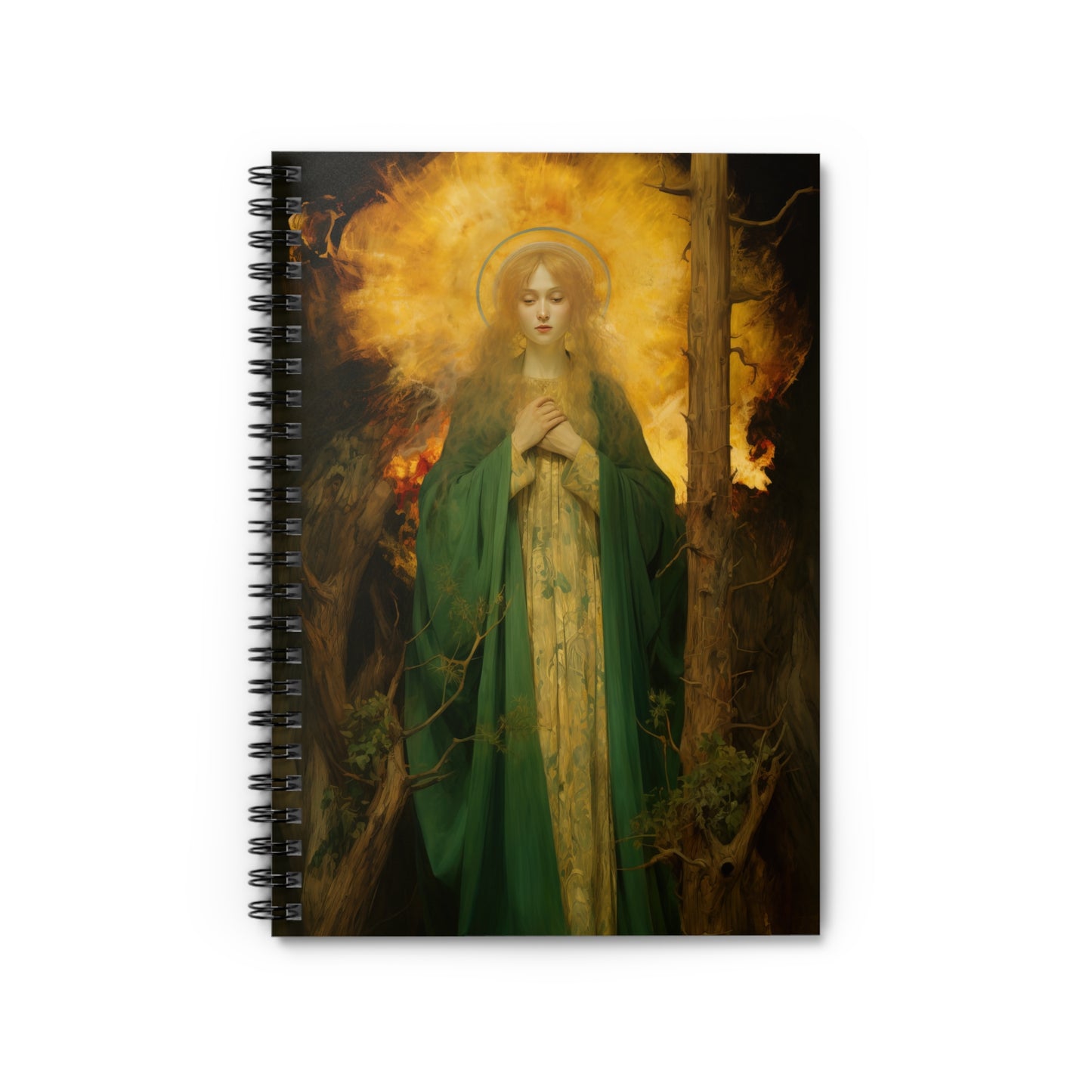 Saint Afra Journal - Sanctified Souls Art - Religious Based Notebook - Spiral Notebook - Ruled Line