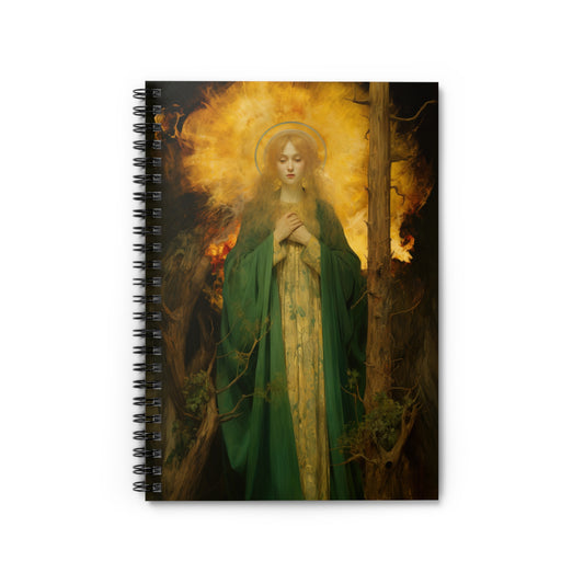 Saint Afra Journal - Sanctified Souls Art - Religious Based Notebook - Spiral Notebook - Ruled Line