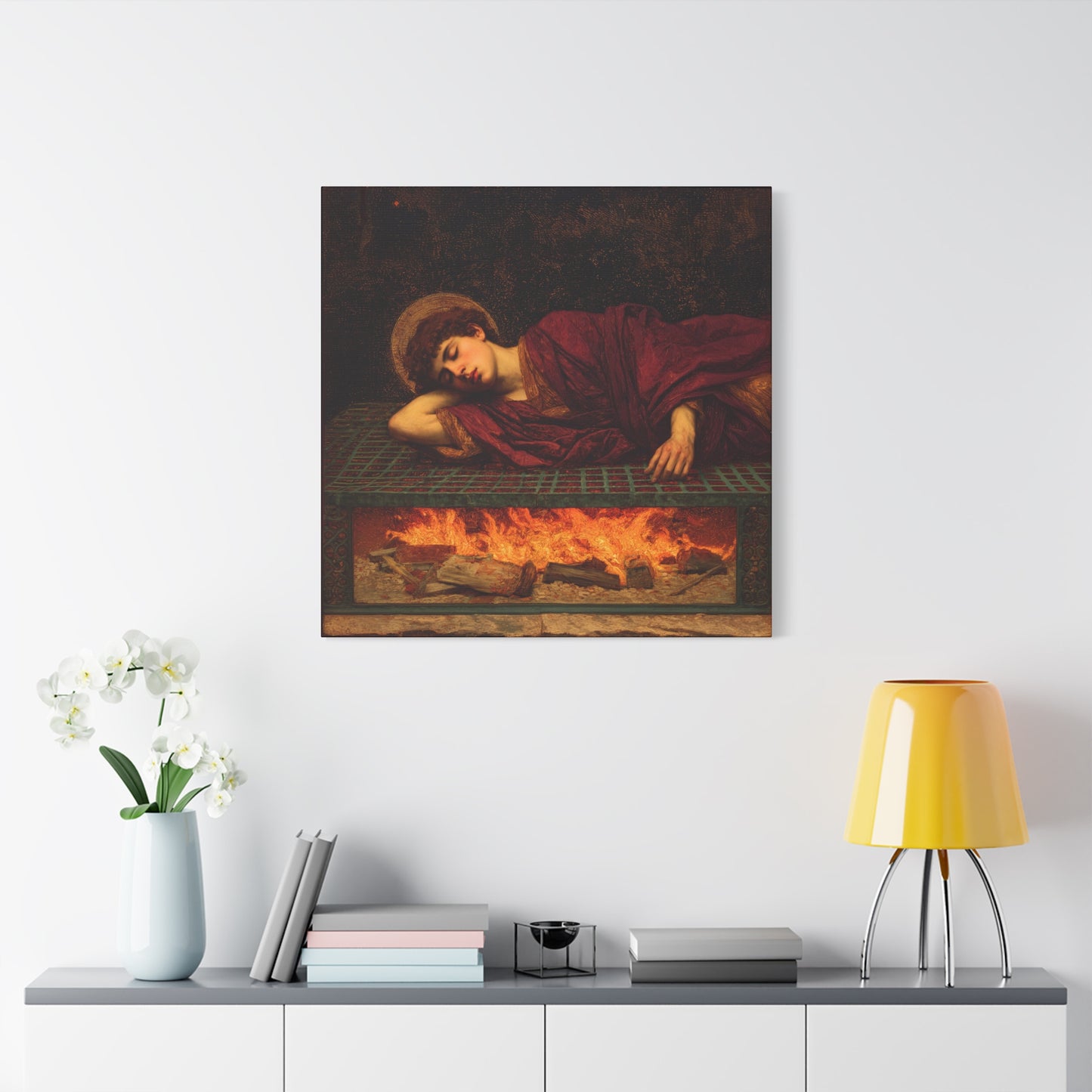Saint Lawrence -  Museum Wrapped Canvas - Sanctified Souls Print - Religious Art for your Home - Catholic Patron Saint Art