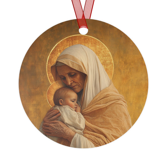 Saint Anna the Prophetess Metal Ornament - Religious Holiday Christmas Keepsake - Religious Catholic Tree Ornament - Christmas Gift