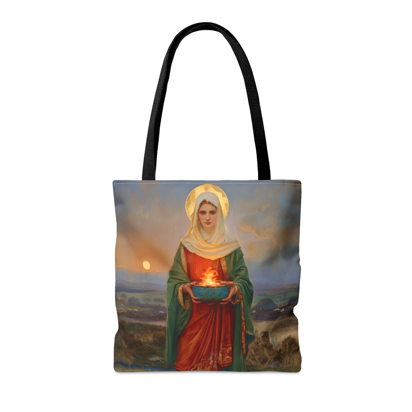 Saint Brigid of Ireland / Kildare Tote Bag - Large Medium Small Faith Art Bag - Catholic Faith Purse - Religious - Prayer Bag - Devotional