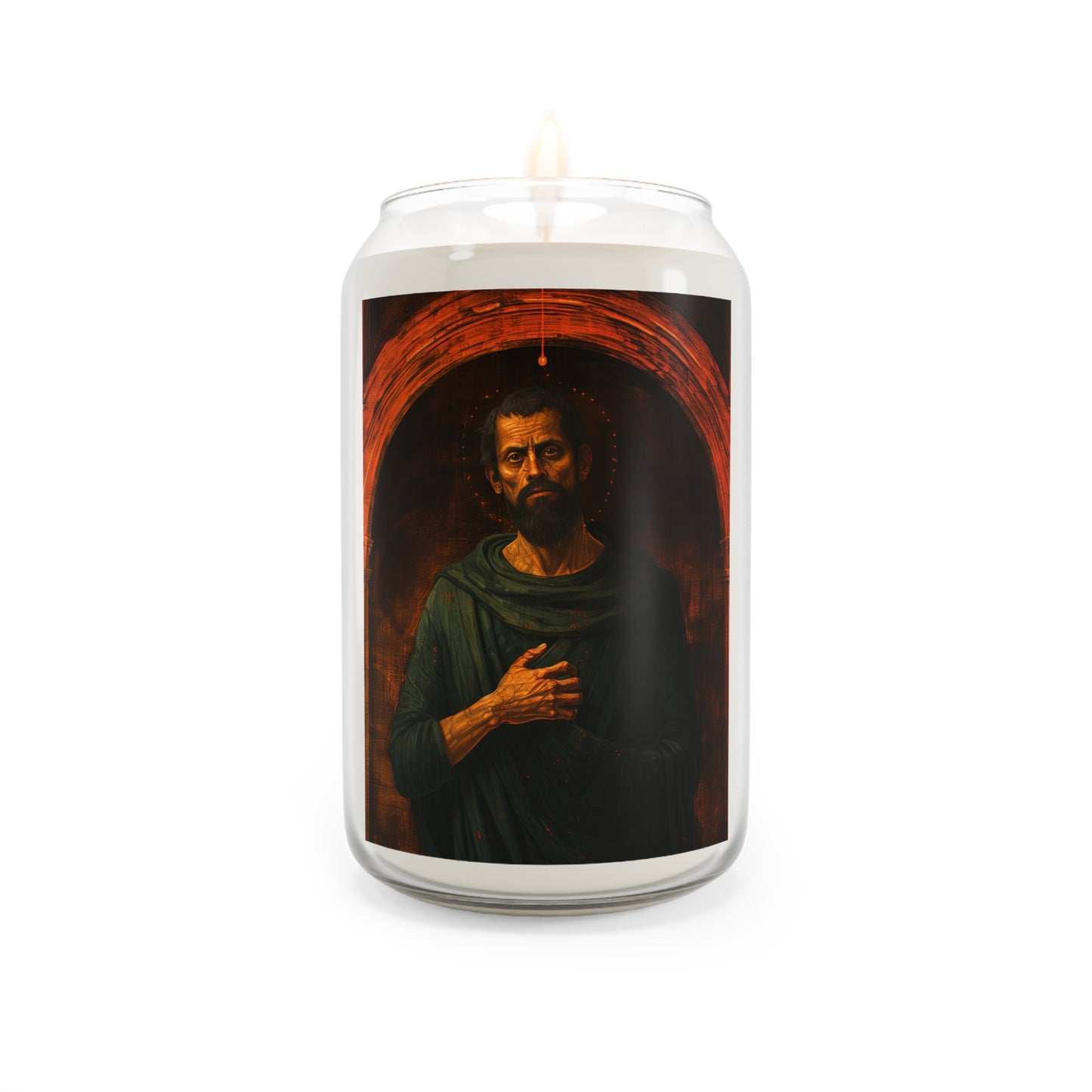 Saint Bartholomew Scented Prayer Candle - Large sized Religious Catholic Candle - Patron Saint of Leatherworkers, Tanners