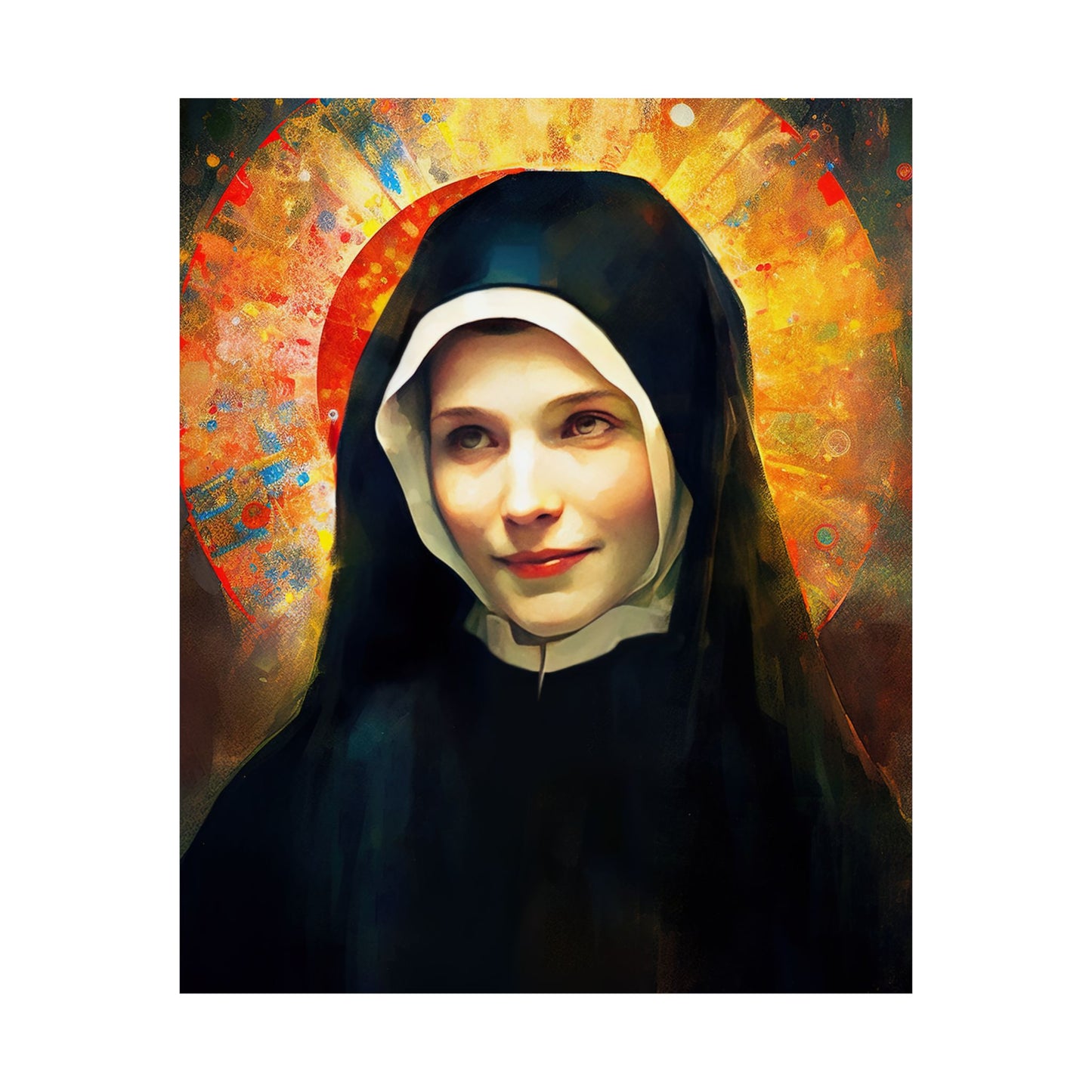Saint Maria Faustina Kowalska Print - Sanctified Souls Print - Multiple Sizes - Premium Matte Vertical Posters