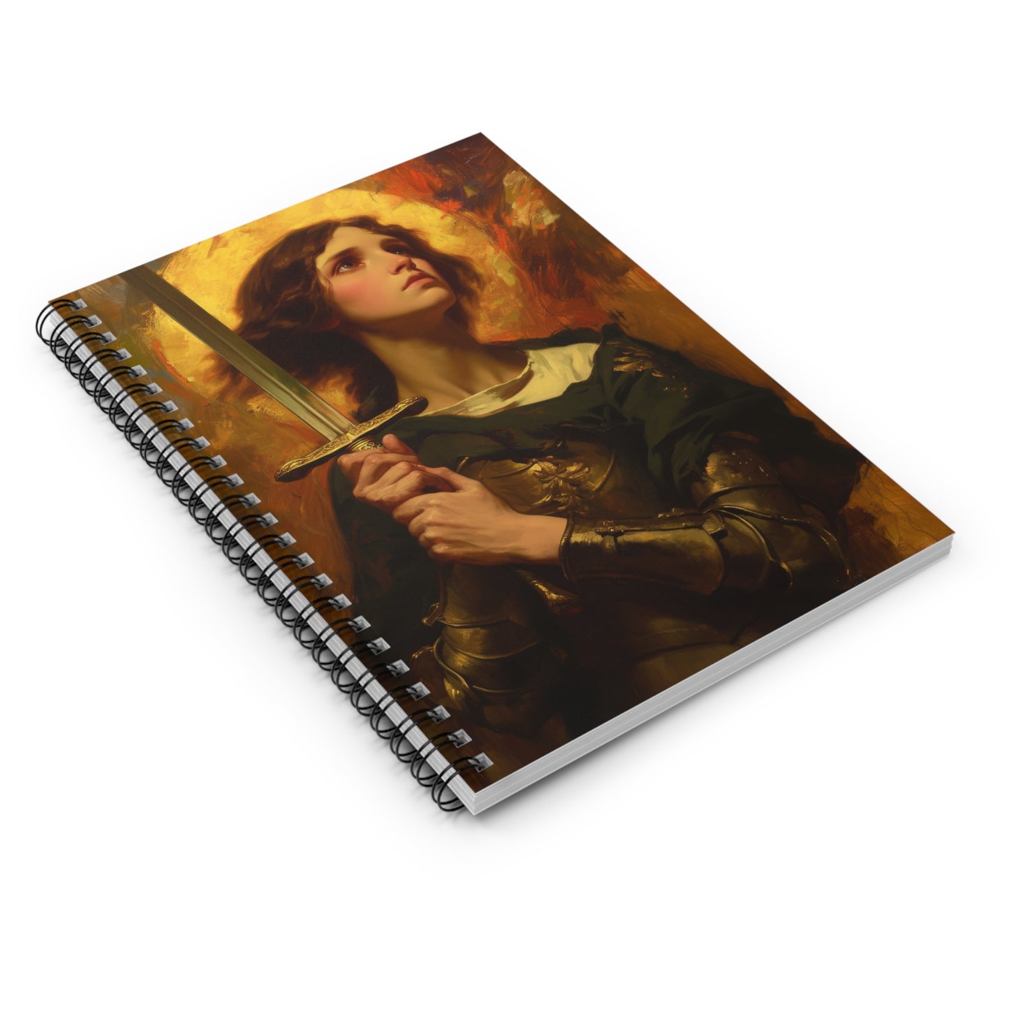 Portrait of Saint Joan of Arc Journal - Sanctified Souls Art - Religious Based Notebook - Spiral Notebook - Ruled Line