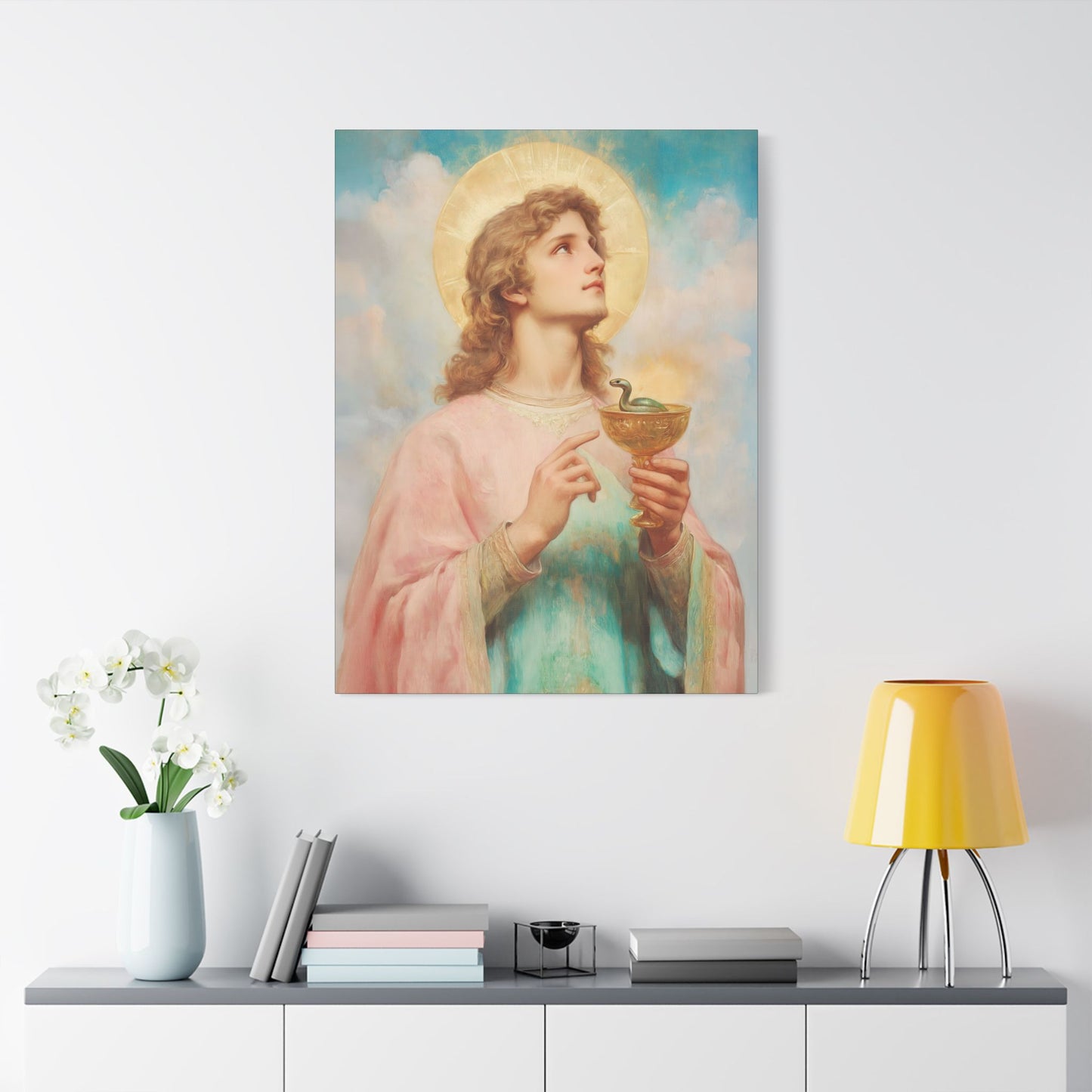 Saint John the Apostle Wrapped Canvas Print - Multiple Sizes - Catholic Home art Matte Canvas, Stretched - Disciple Print