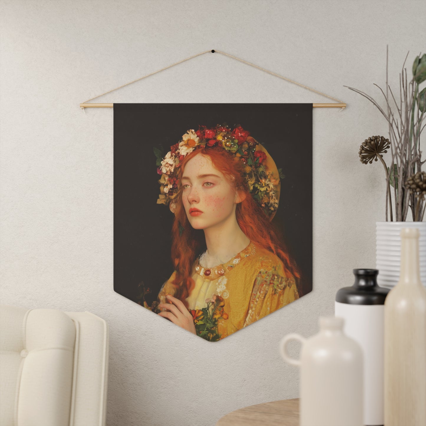 Radiance of Repentance - Mary Magdalene's Renewal Pennant / Banner / Wall Hanging - 18" x 21" - Catholic prayer Religious - Large