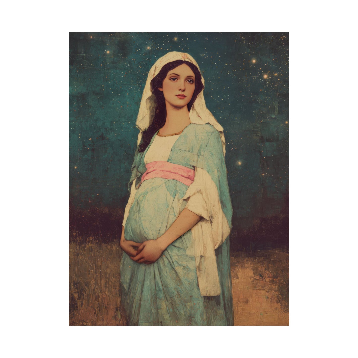 Our Lady of 'O' - Our Lady of Expectation - Mother Mary - Marian Art - Sanctified Souls Print - Multiple Sizes - Premium Vertical Posters