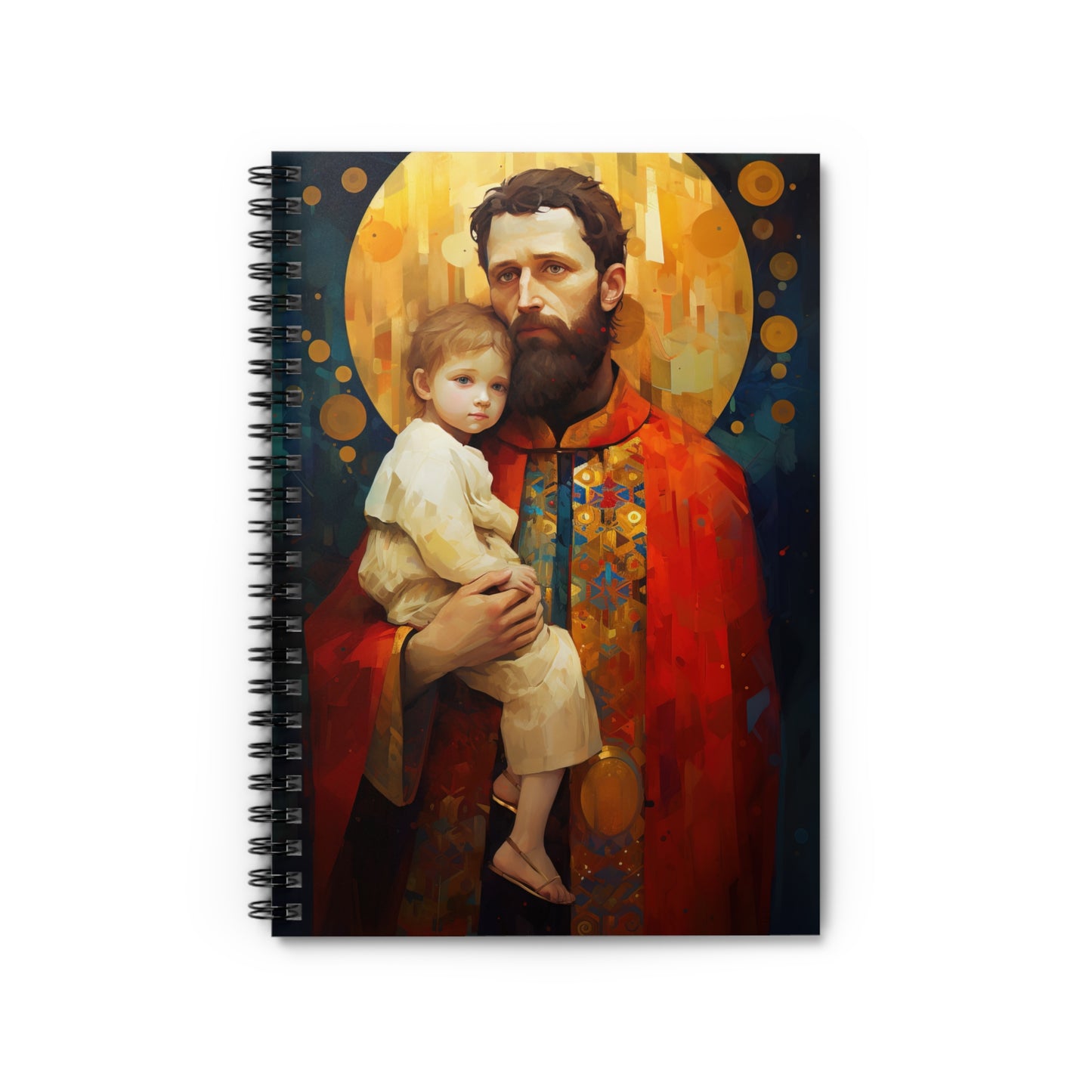 Saint Christopher Journal - Sanctified Souls Art - Religious Based Notebook - Spiral Notebook - Ruled Line