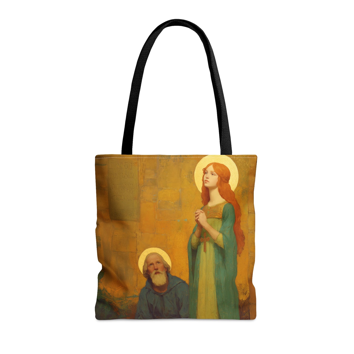 Saints Cyprian and Justina - Tote Bag - Large Medium Small Faith Art Bag - Bible Study Faith Purse - Double Sided Prayer Tote