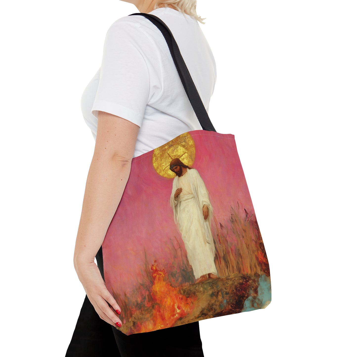 The Stone Cracked Beneath His FeetTote Bag - Large Medium Small Faith Art Bag - Catholic Faith Purse - Double Sided