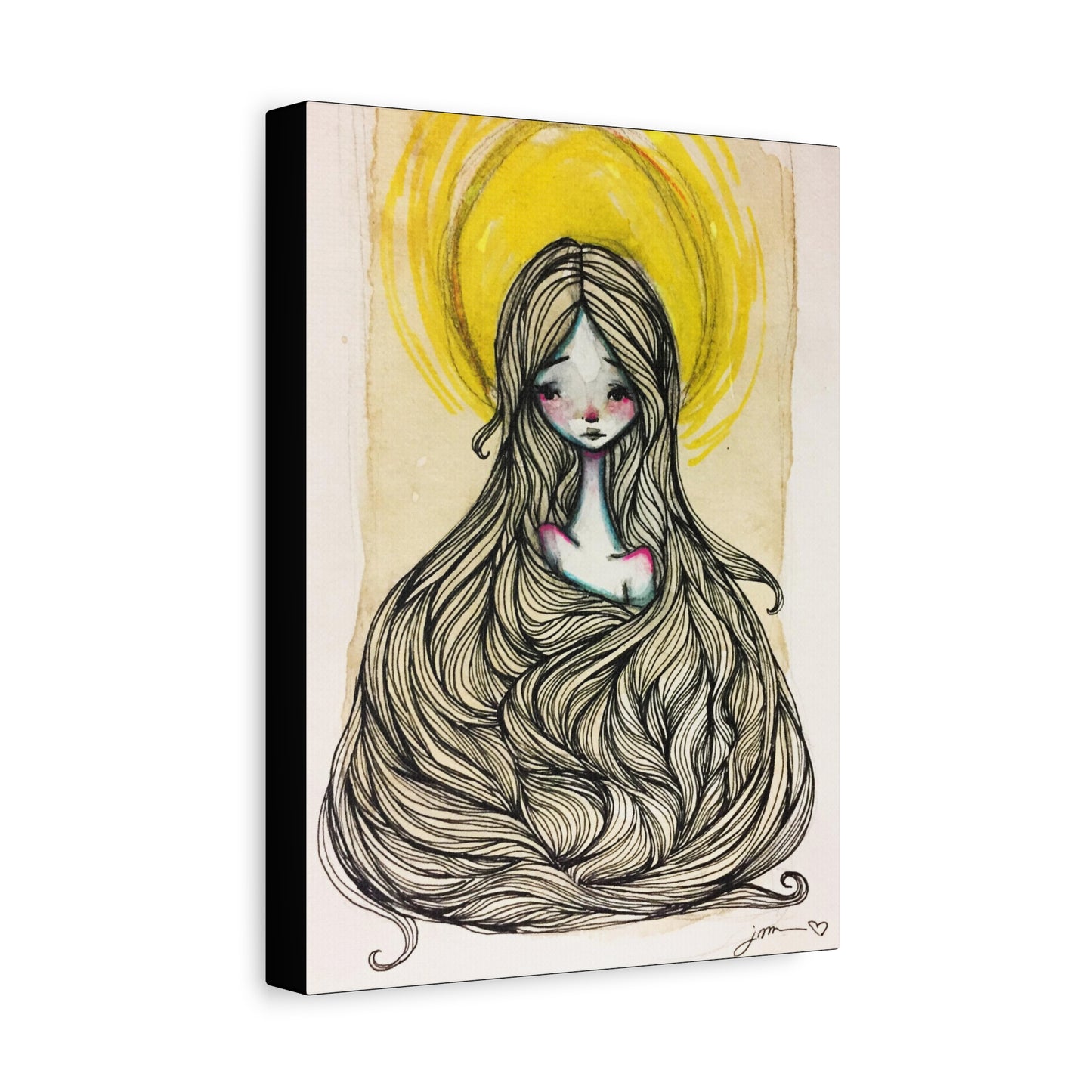 Saint Agatha of Sicily Canvas Print - Hand-Drawn Catholic Art Print | Christian Sacred Wall Art | Sanctified Solocosmo Religious Artwork