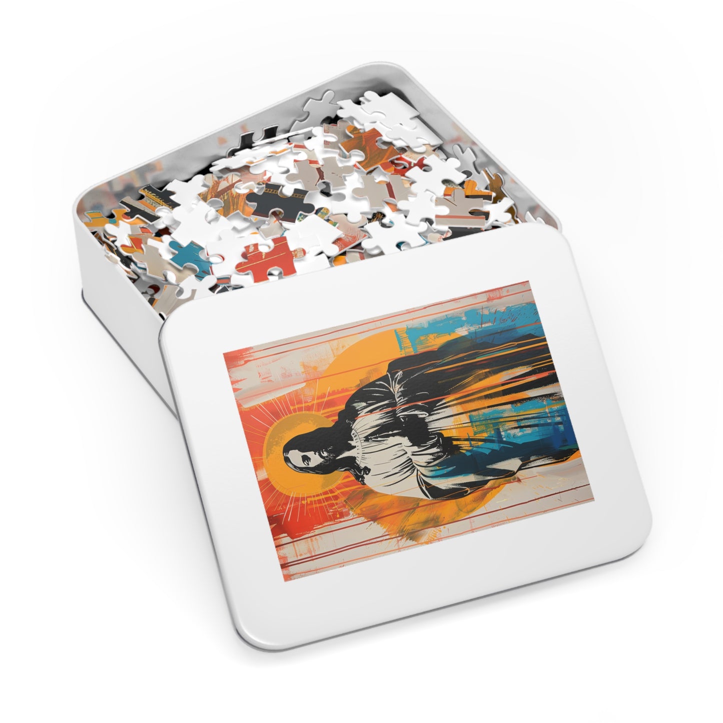 Jesus, King of Peace and Light - Puzzle and Keepsake Tin - Religious (30, 110, 252, 500,1000) - Religious Puzzle - Christ Mixed Media Art