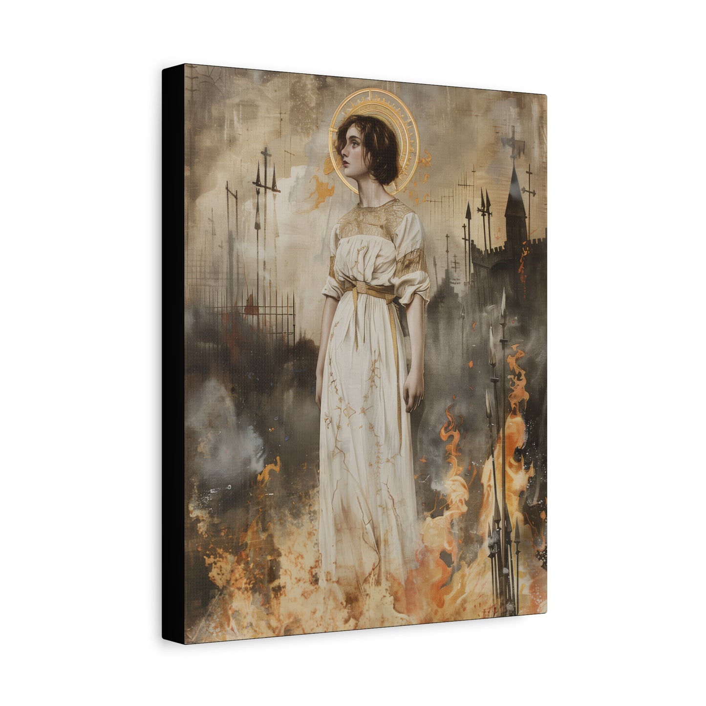 Saint Joan of Arc - Museum Wrapped Canvas - Sanctified Souls Print - Religious Art for your Home
