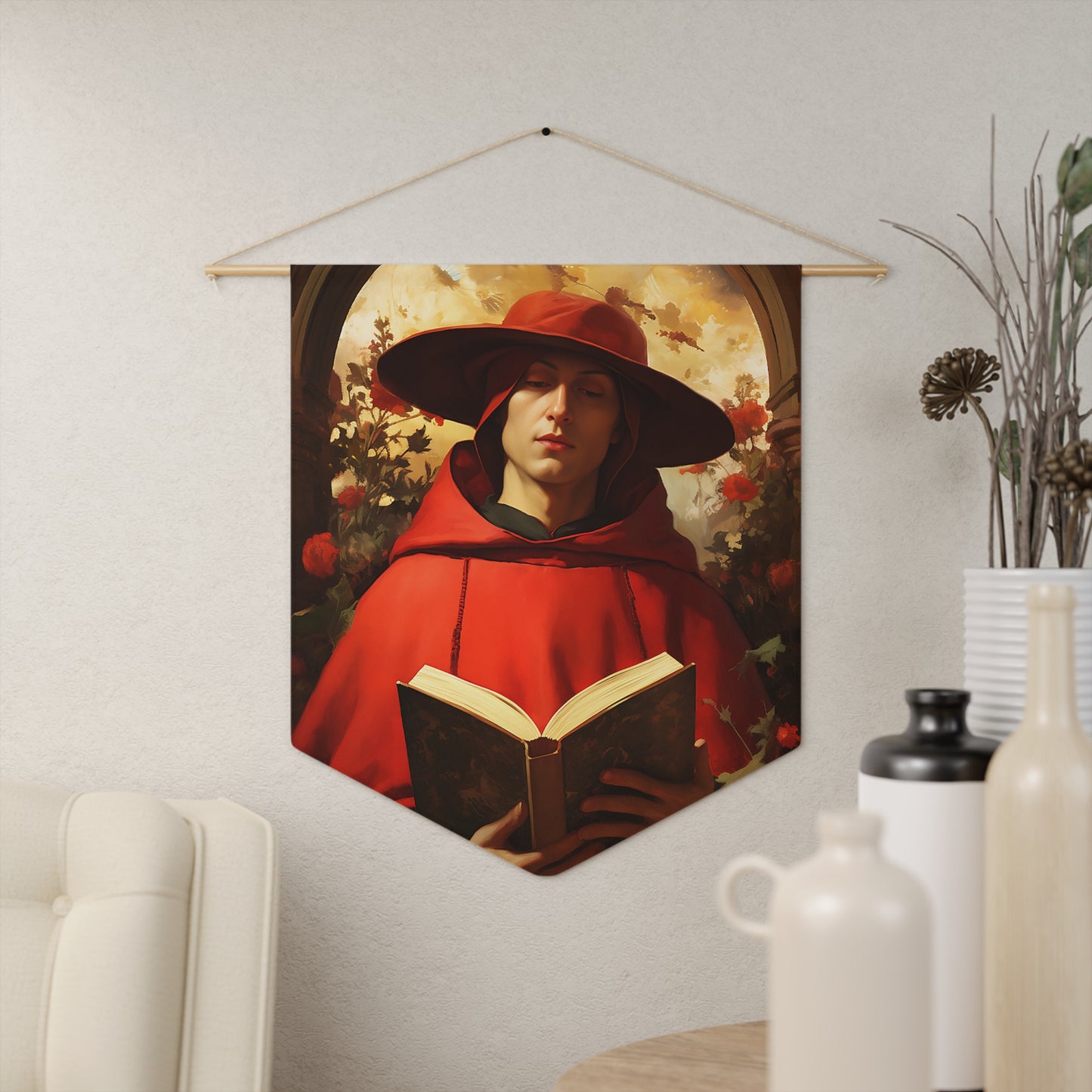 Saint Bonaventure Wall Banner / Wall Hanging - Catholic Home Art - 18" x 21"