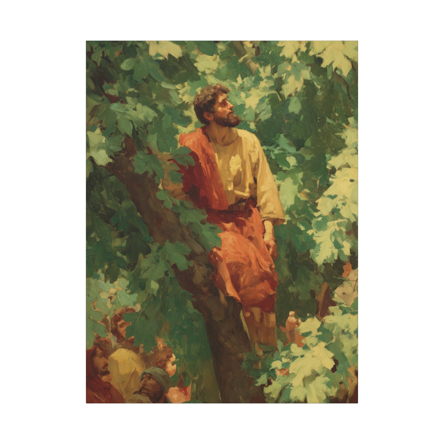 Zacchaeus - Gallery Wrapped Canvas - Print - Religious Art for your Home - Catholic Art Print