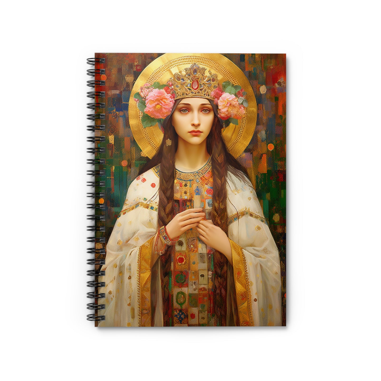 Saint Elizabeth of Hungary Journal - Sanctified Souls Art - Religious Based Notebook - Spiral Notebook - Ruled Line