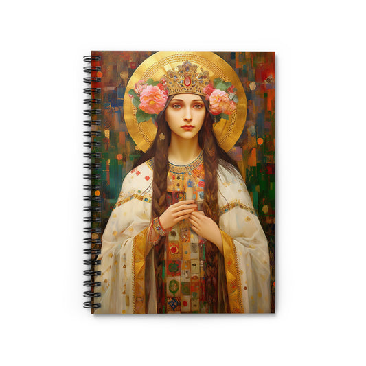 Saint Elizabeth of Hungary Journal - Sanctified Souls Art - Religious Based Notebook - Spiral Notebook - Ruled Line