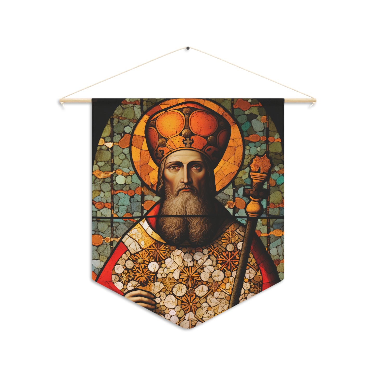 Saint Henry the II Wall Banner / Wall Hanging - Catholic Home Art - Large Saint Art for your home - 18" x 21" - Stained Glass Style Art