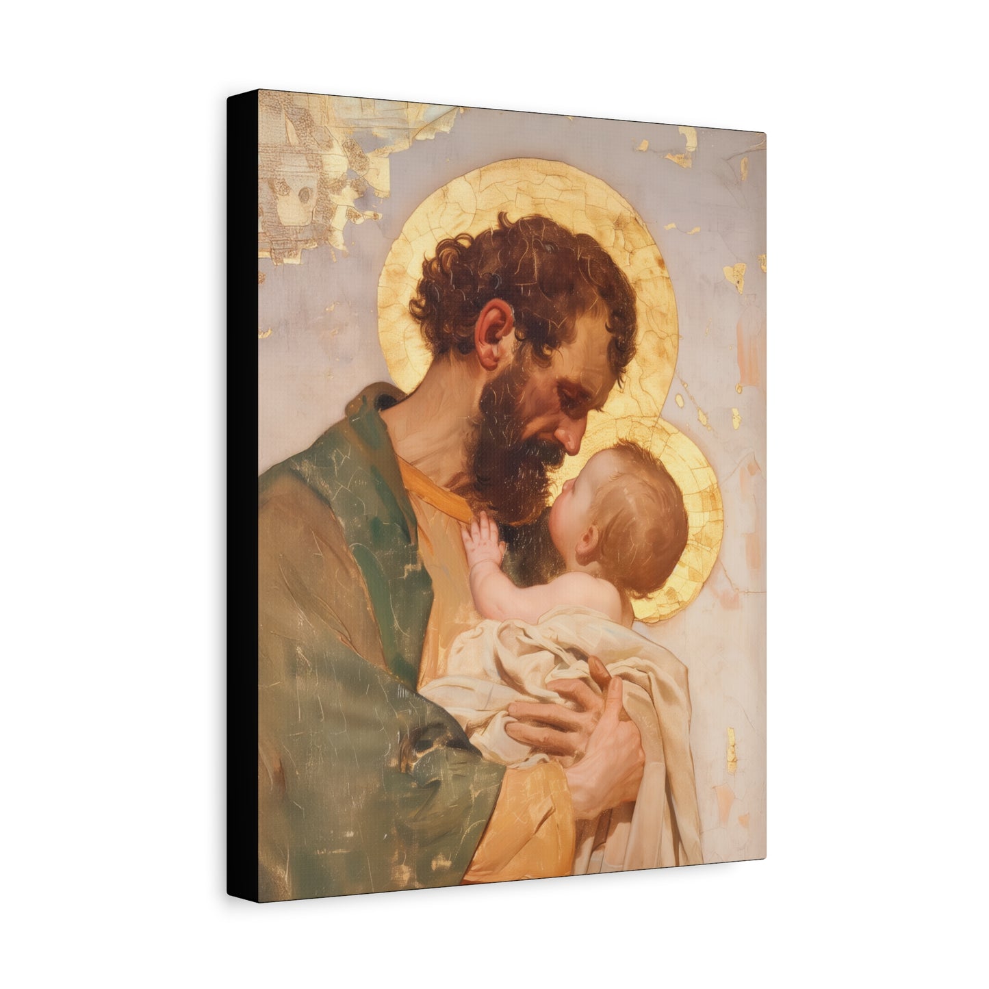 Saint Joseph, Pillar of the Holy Family - Museum Wrapped Canvas - Print - Religious Art for your Home - Christian print - Prayer Room
