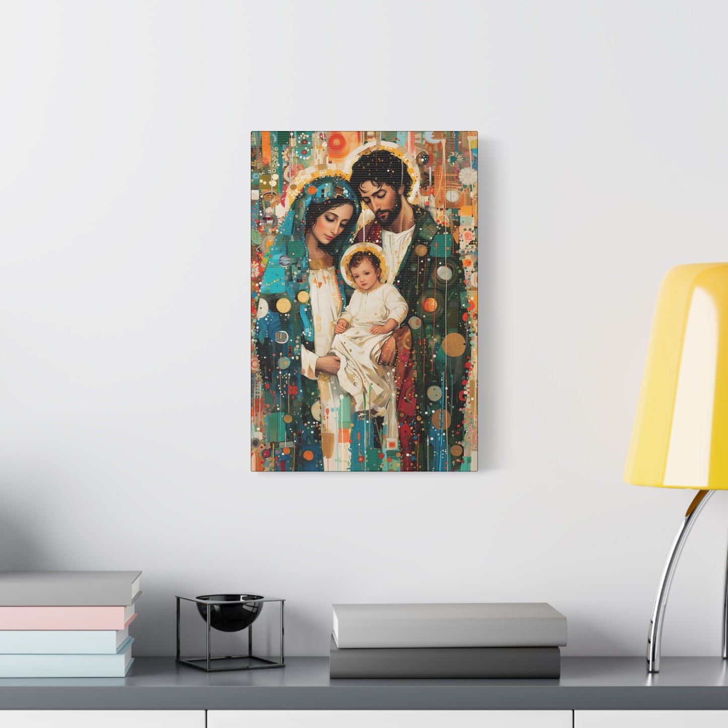 Eternal Light - Mary, Joseph, and the Christ Child - Museum Wrapped Canvas - Sanctified Souls Print - Religious Art - Holy Family Art
