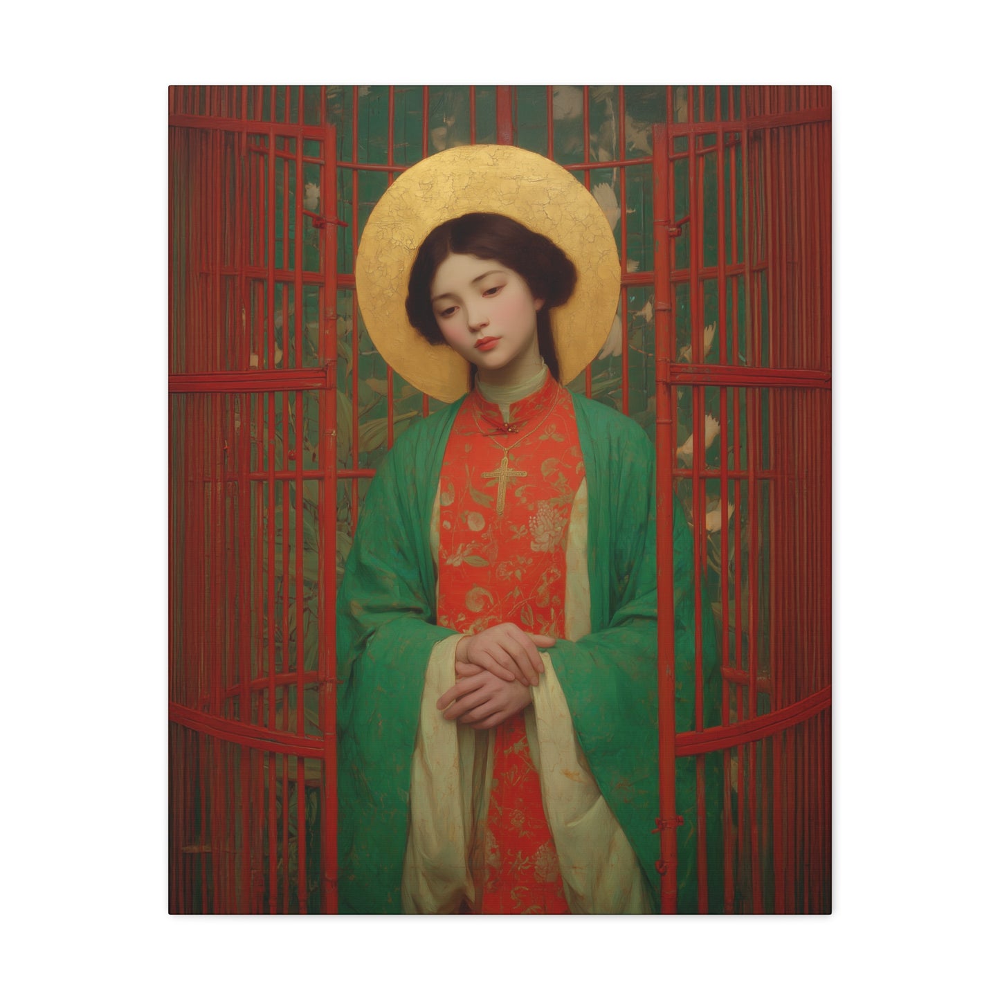 Saint Agnes Tsao Kou Ying -  Museum Wrapped Canvas - Sanctified Souls Print - Religious Art for your Home - Catholic Patron Saint Art