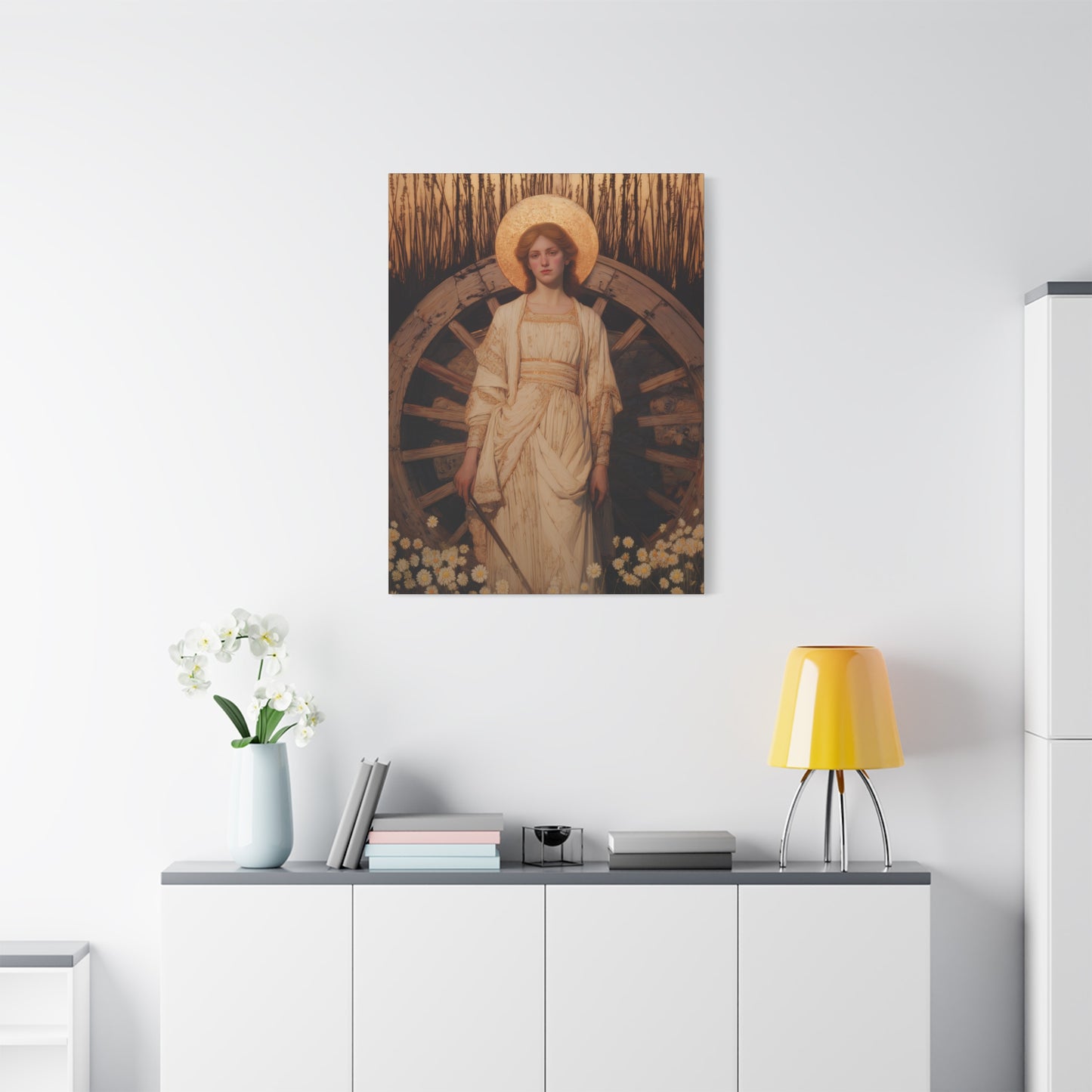 Saint Catherine of Alexandria -  Museum Wrapped Canvas - Sanctified Souls Print - Religious Art for your Home - Catholic Patron Saint Art