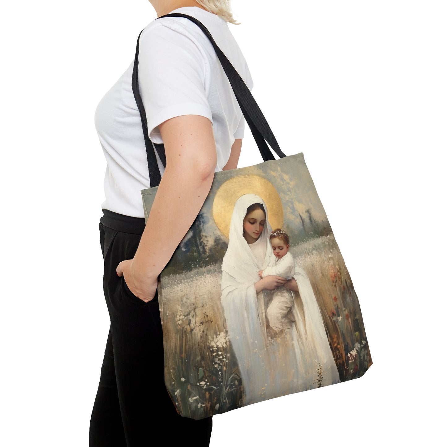 Our Lady of the Prairie - Tote Bag - Large Medium Small Faith Art Bag - Bible Study Faith Purse - Double Sided