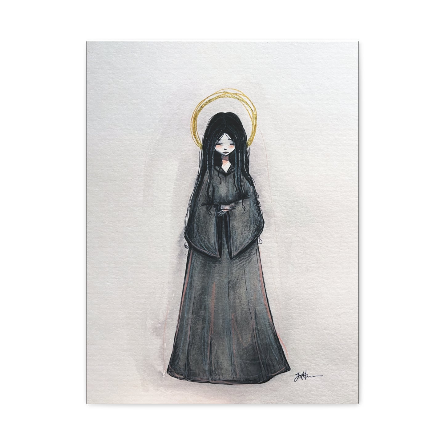 Blessed Mary Magdalen Kiota Hand-Drawn Catholic Canvas Print | Martyrs of Japan Sacred Art | Sanctified Solocosmo Religious Artwork