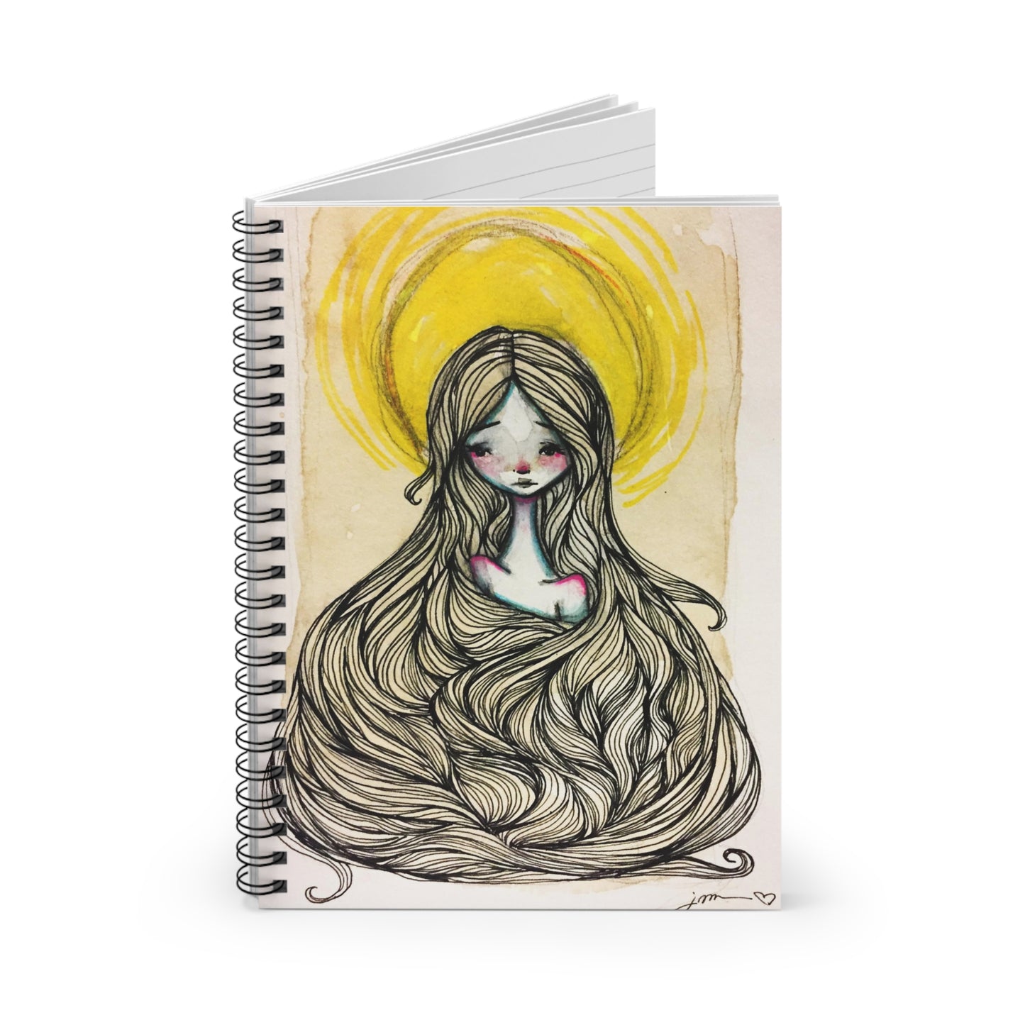 Saint Agatha of Sicily Lined Journal - Hand-Drawn Catholic Art - Spiral Notebook | Christian Prayer Journal | Religious Journal