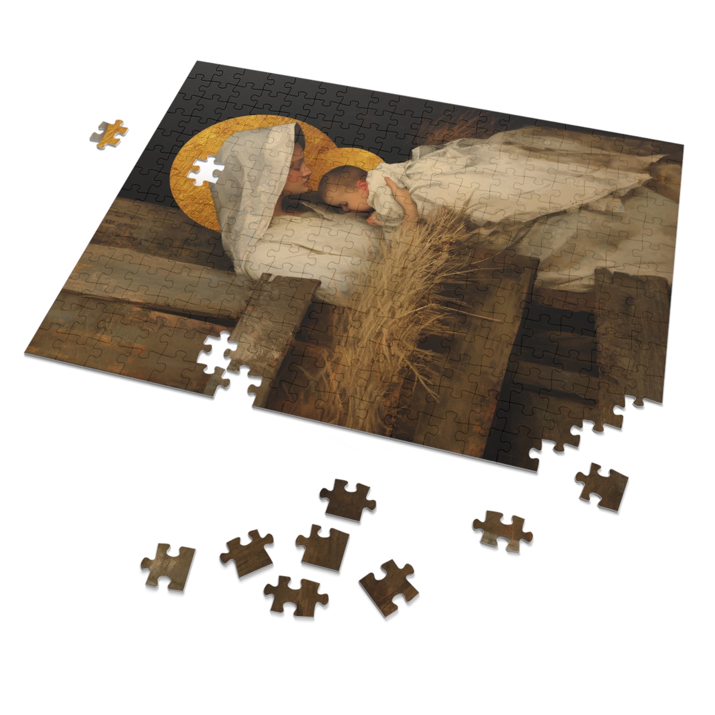 Our Lady of the Manger - Mother Mary and the Christ Child - Puzzle & Keepsake Tin - Religious Jigsaw Puzzle (30, 110, 252, 500,1000-Piece)