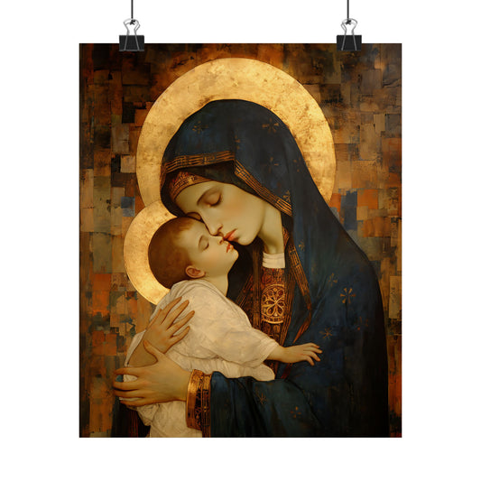 Mother of Mercy - Print - Sanctified Souls Print - Multiple Sizes - Premium Matte Vertical Posters - Madonna and the Christ Child