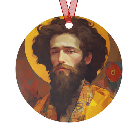 Saint James the Greater Metal Ornament - Religious Holiday Christmas Ornament and Keepsake - Double sided - Prayer Ornament - Catholic Gift