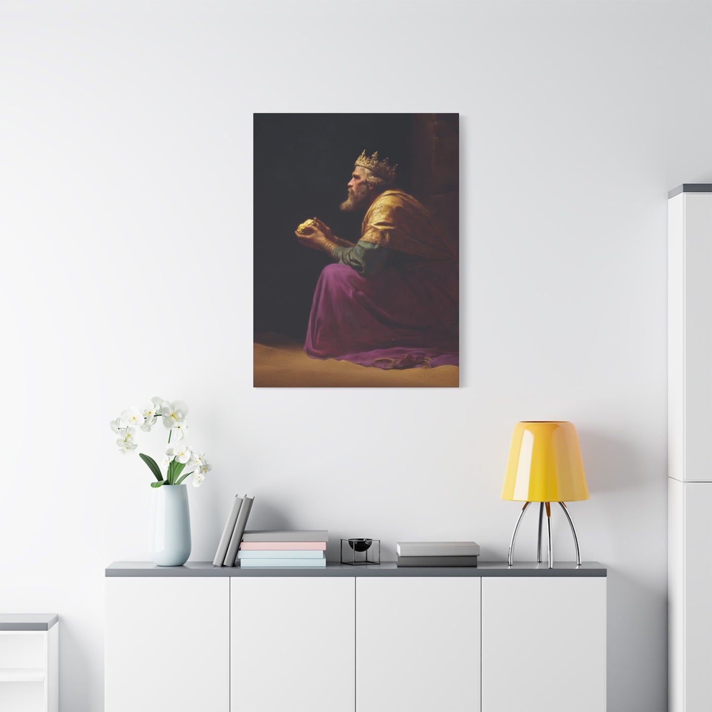 Melchior and the Gift Fit for a King - 3 Wise Men - Gallery Wrapped Canvas - Print - Religious Art for your Home - Catholic