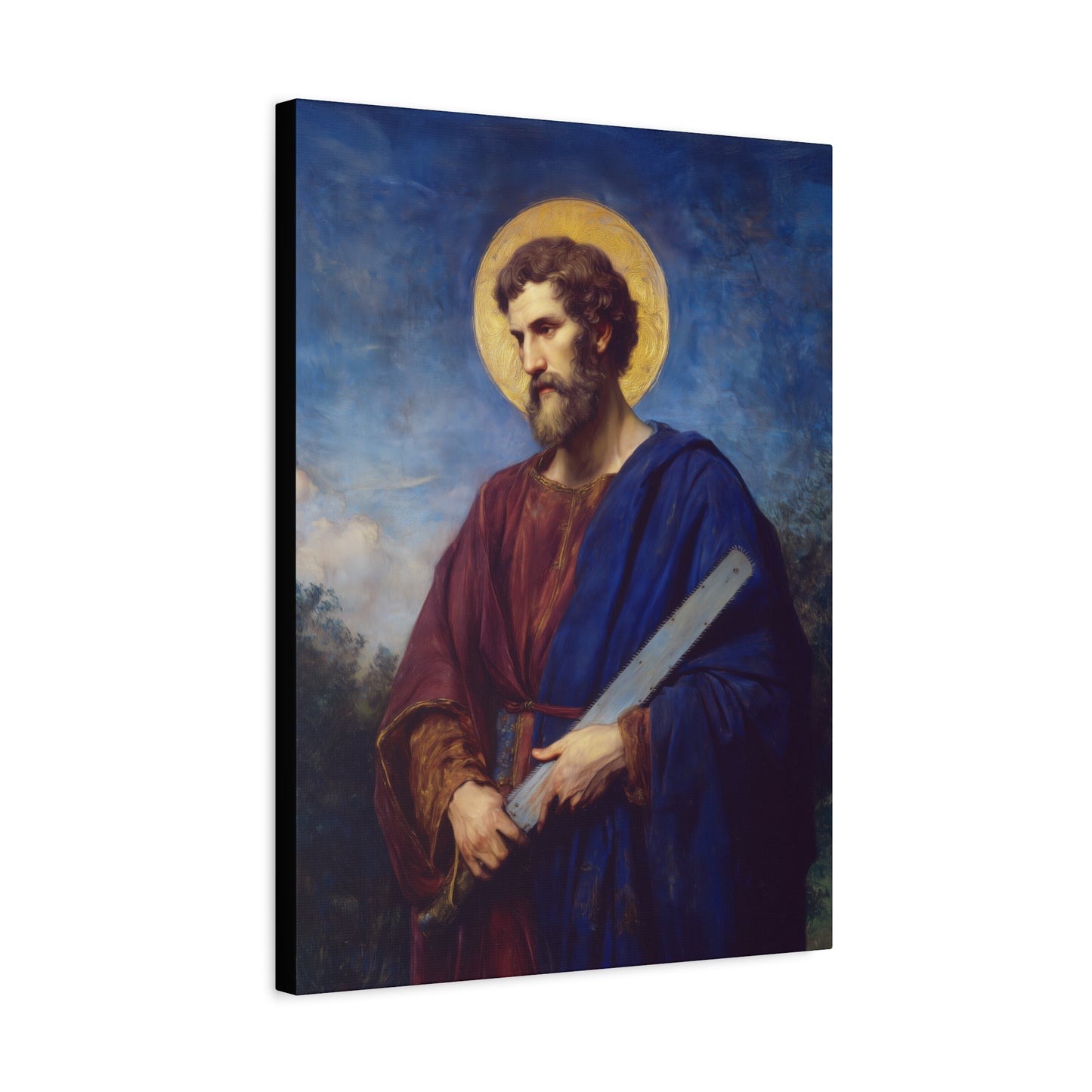 Saint Simon the Apostle  - Gallery Wrapped Canvas - Print - Religious Art for your Home - Catholic Art