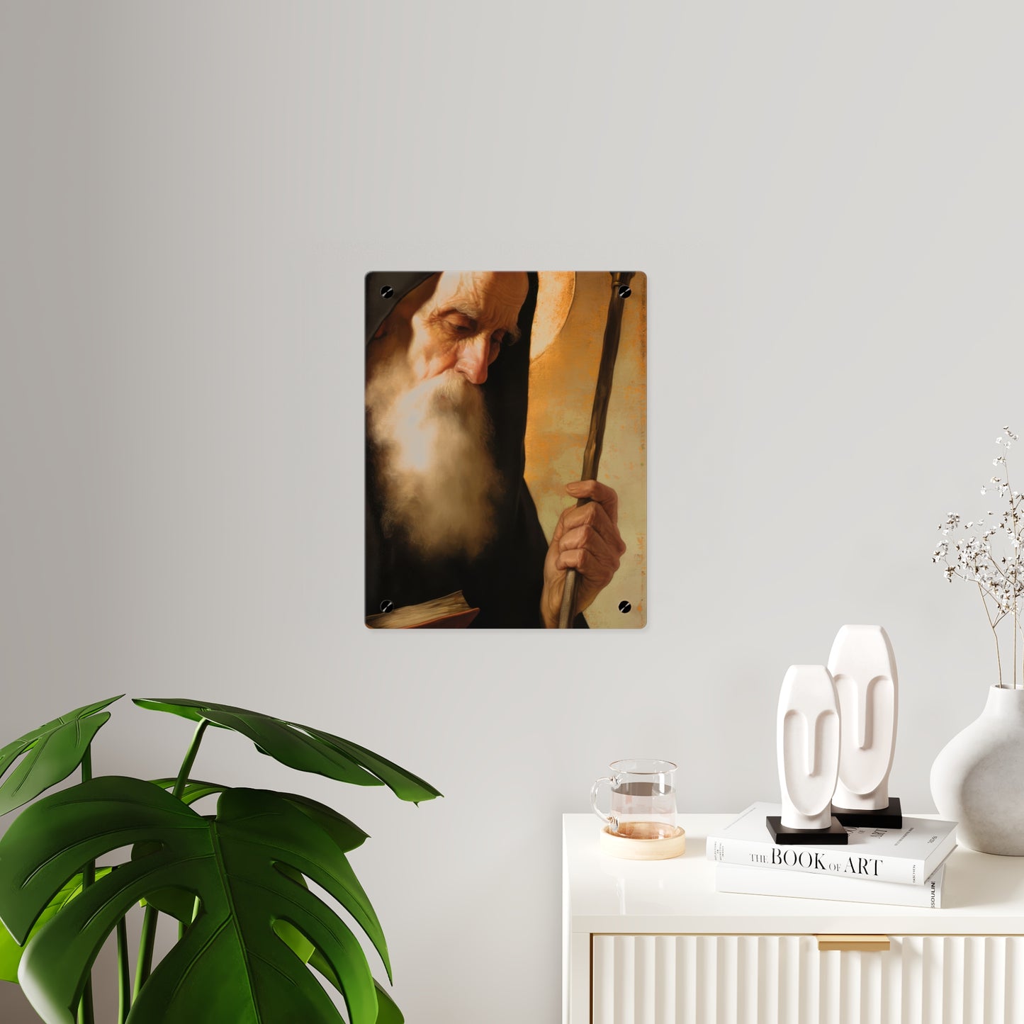 Saint Benedict Wall Art Panel - Ready to Hang Acrylic Print - Catholic Saint Art - Patron Saint Print - No Frame needed