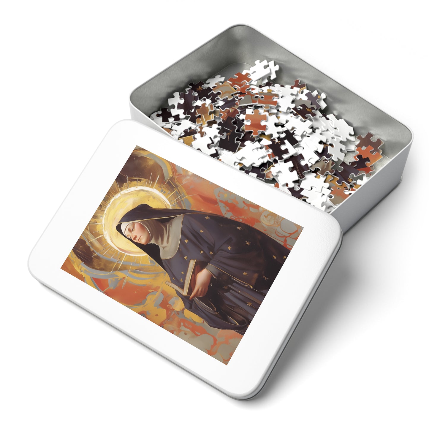 Saint Monica of Hippo - Puzzle and Keepsake Tin - Religious (30, 110, 252, 500,1000) - Religious Puzzle - Gifts for Catholic Families